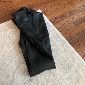 Faux leather pants with zippers